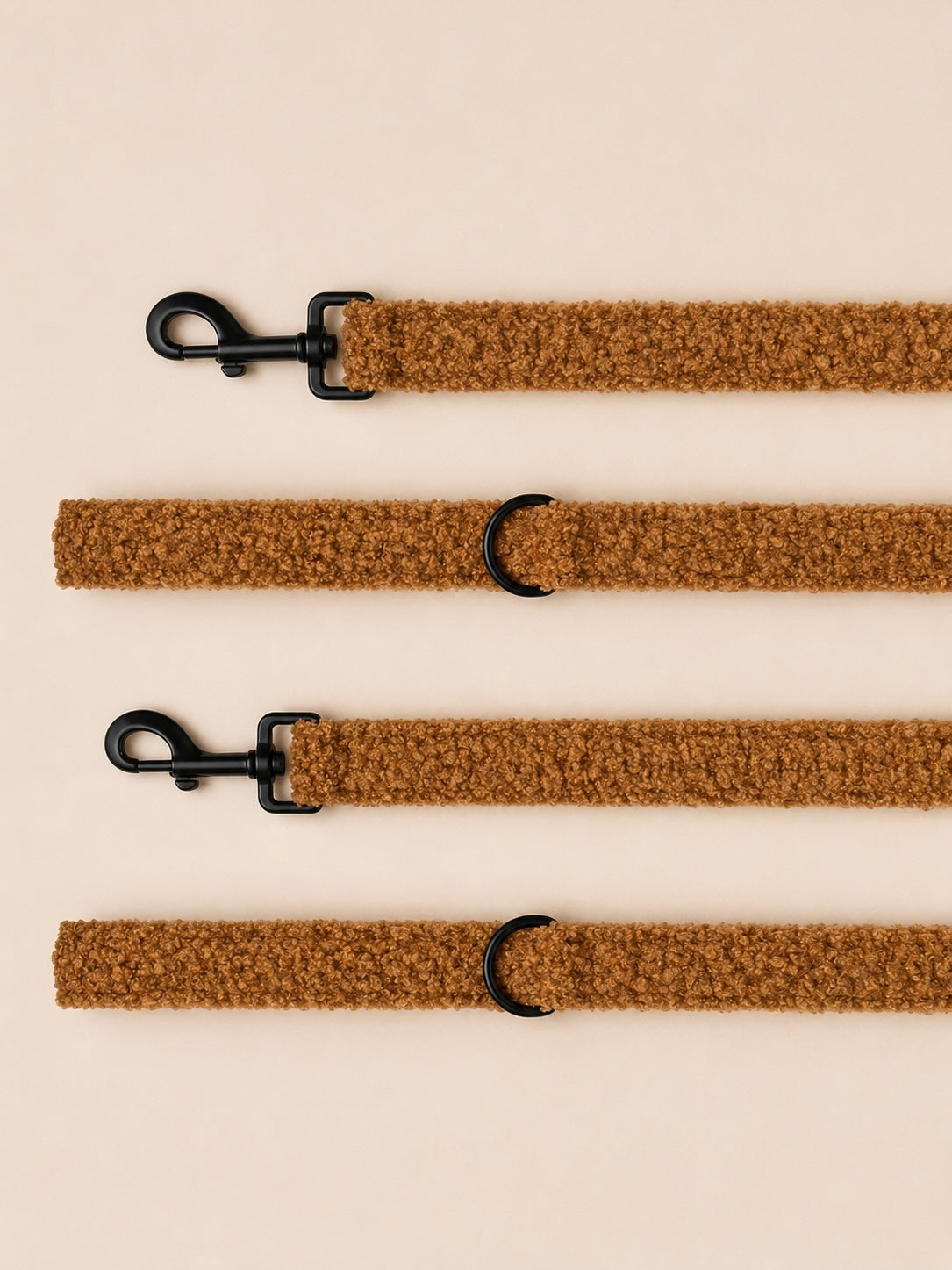 Teddy riem bruin - Luxe teddy hondenriem
