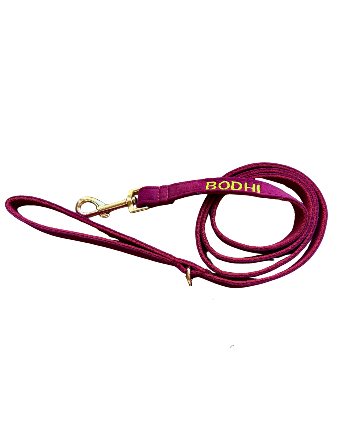 Hondenriem Wine red geborduurd – Kwispelkoord