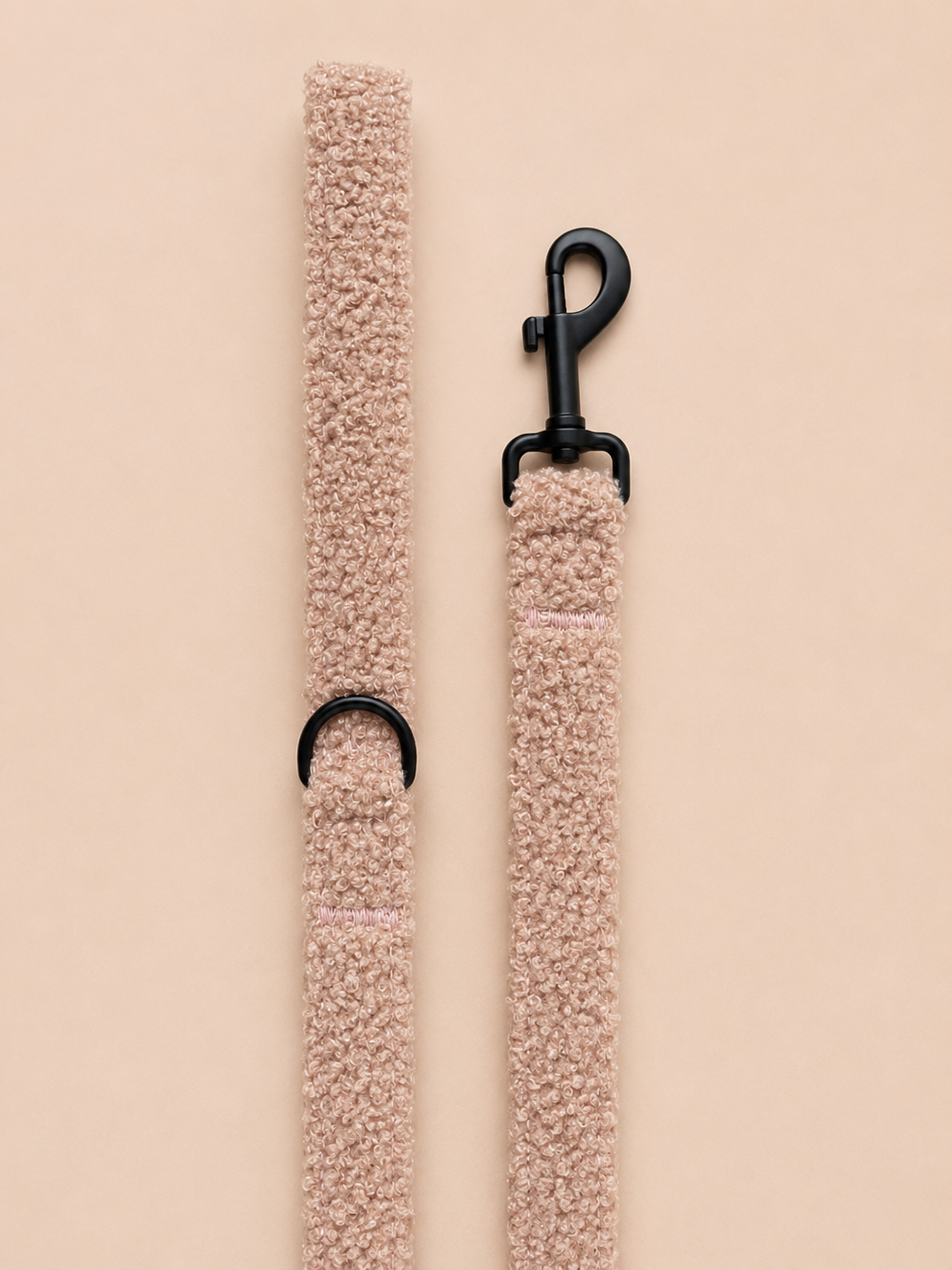 Teddy riem beige - Luxe teddy hondenriem