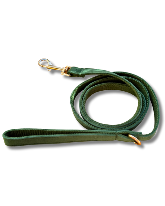 Hondenriem Peacock green geborduurd – Kwispelkoord